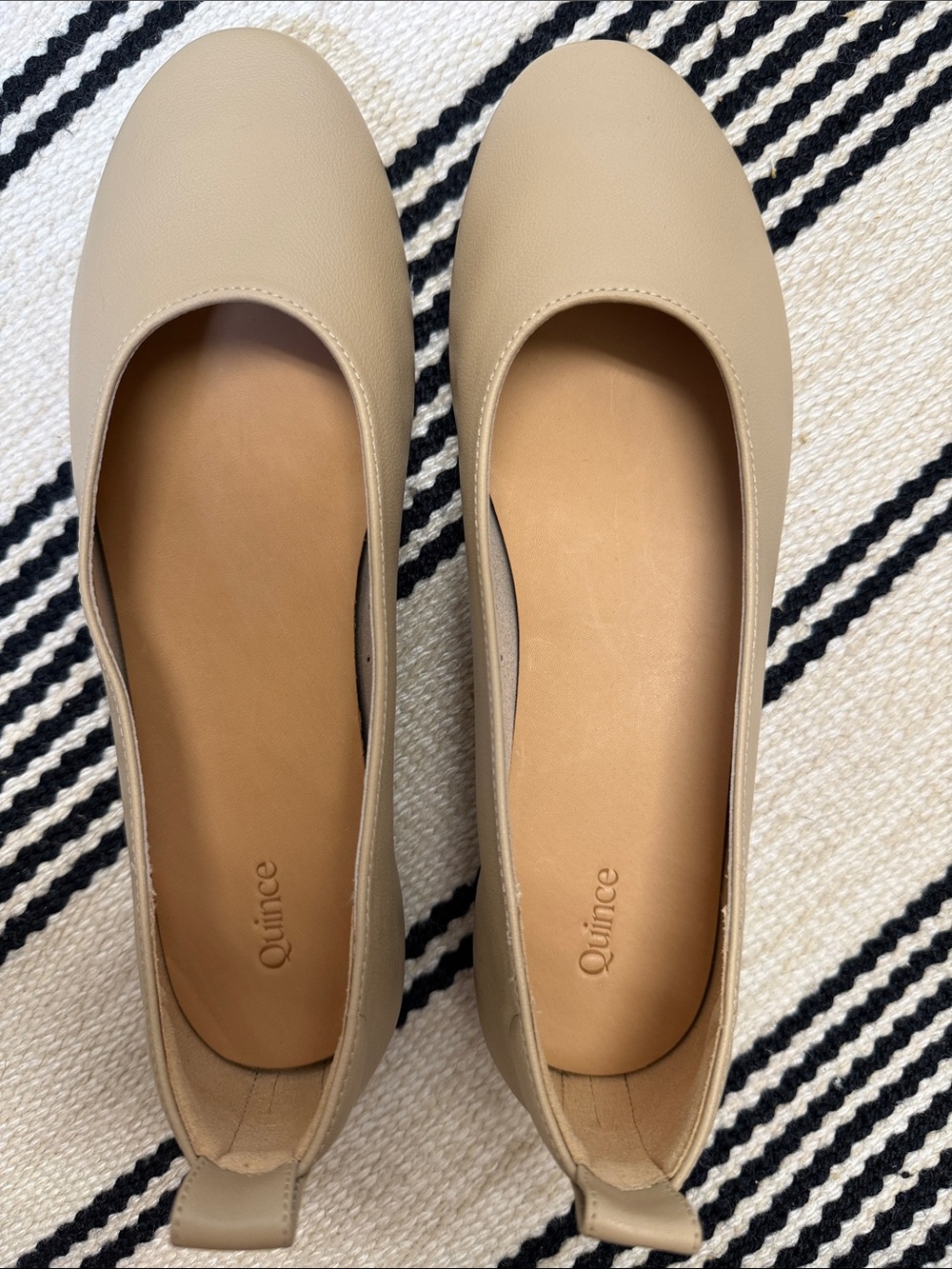NWOT Quince Italian Leather Glove Ballet Flats Beige/Tan 8